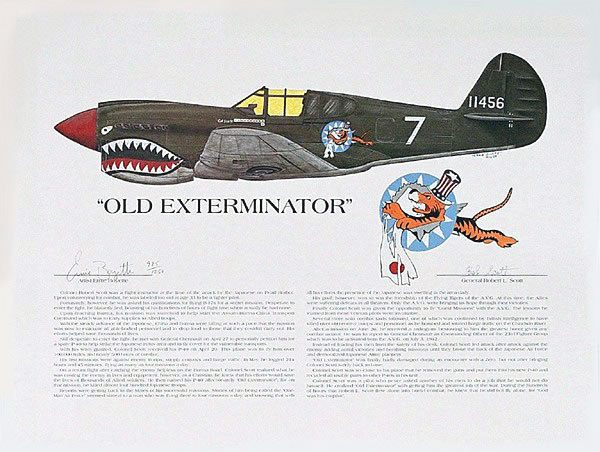 "P-40 Ace, Robert Scott" - Ernie Boyette - World War II Aviation Art